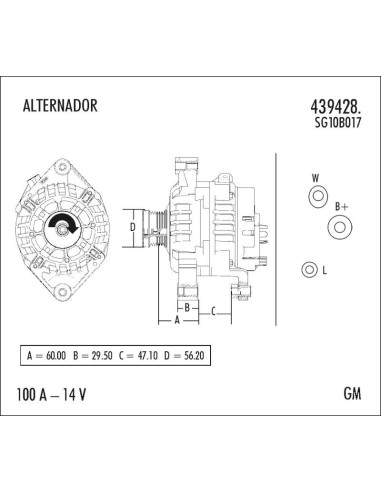 ALTERNADOR CHEV. S10 MWM 2.8