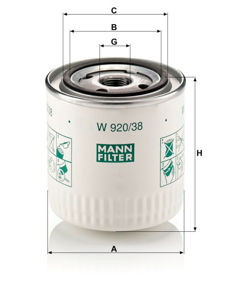FILTRO ACEITE APL.VOLVO S40,V40