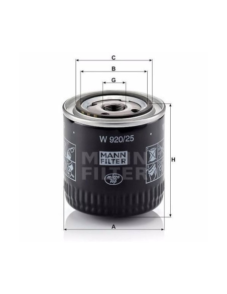 FILTRO ACEITE APL.RENAULT 18,19 D,21,TRAFIC,FUEGO