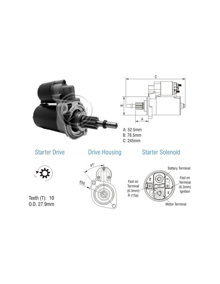 ARRANQUE 12V FORD ESCORT VW POLO POINTER CADDY 1.8 2.0L
