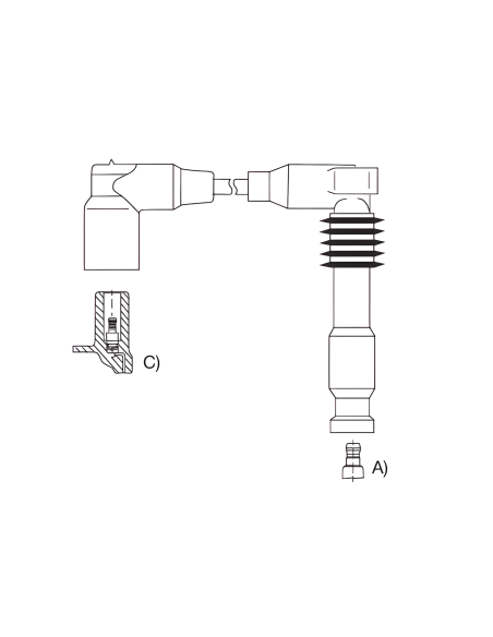 CABLE BUJIA APL.CHEV.CORSA 16V.