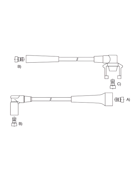 CABLES DE BUJIA PARA COMPETICION RENAULT R19 CHAMADE - 9MM SUSPENSOR