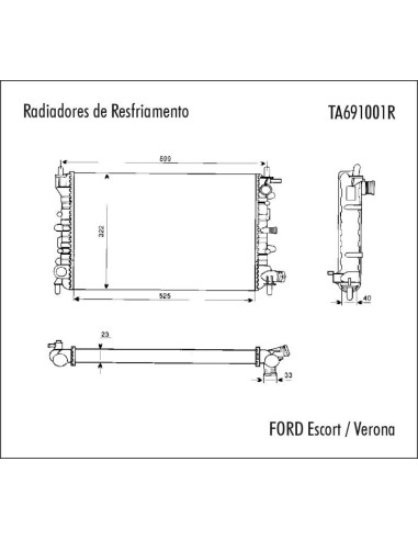 RAD.FORD ORION/POINTER 1.6/1.8/2.0 42MM