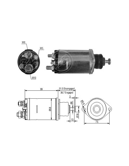 SOL.D.REMY 28MT-12V 1 TORNILLO