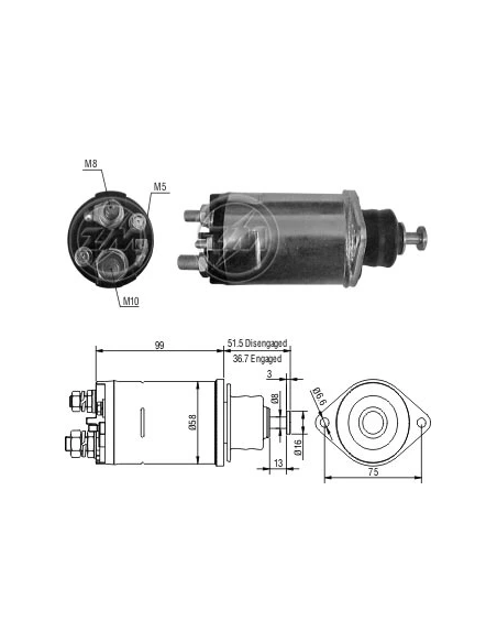 SOL.D.REMY 28MT-12V 1 TORNILLO